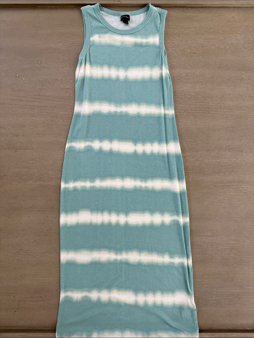 Sleeveless Tie-Dye Maxi Dress in Seafoam & White Girls 7/8 new no tags beach